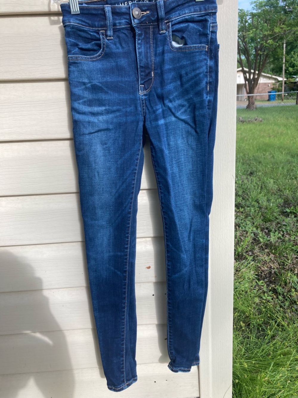 American Eagle Outfitters Women's Skinny Jeans in Dark Blue Wash